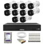 Kit 10 Câmeras Intelbras Vhl 1120 B Hdcvi Hd 720p Visão Noturna 20m Ip66 + Dvr Mhdx 1116-c + Hd 1TB