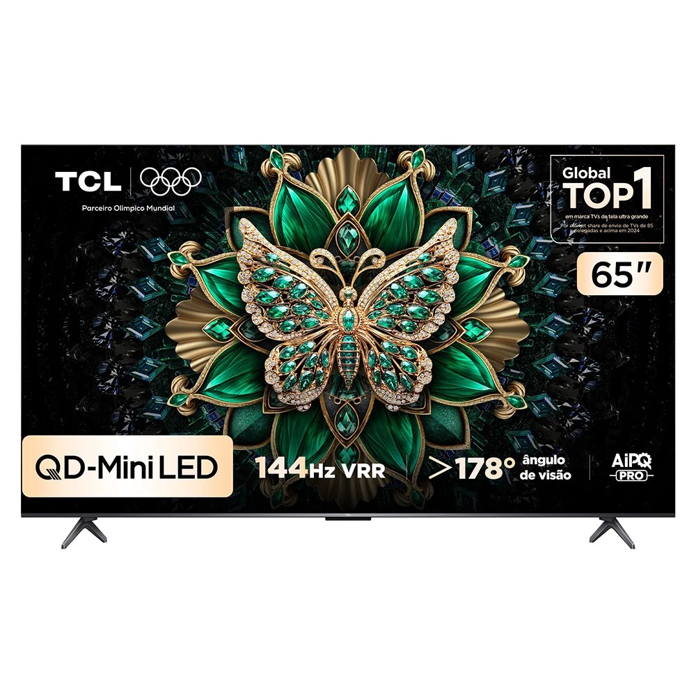 Smart TV TCL 65 Polegadas QLED Mini LED 4K C6K WiFi Bluetooth Google TV 4 HDMI 144Hz HDR10+ 65C6K
