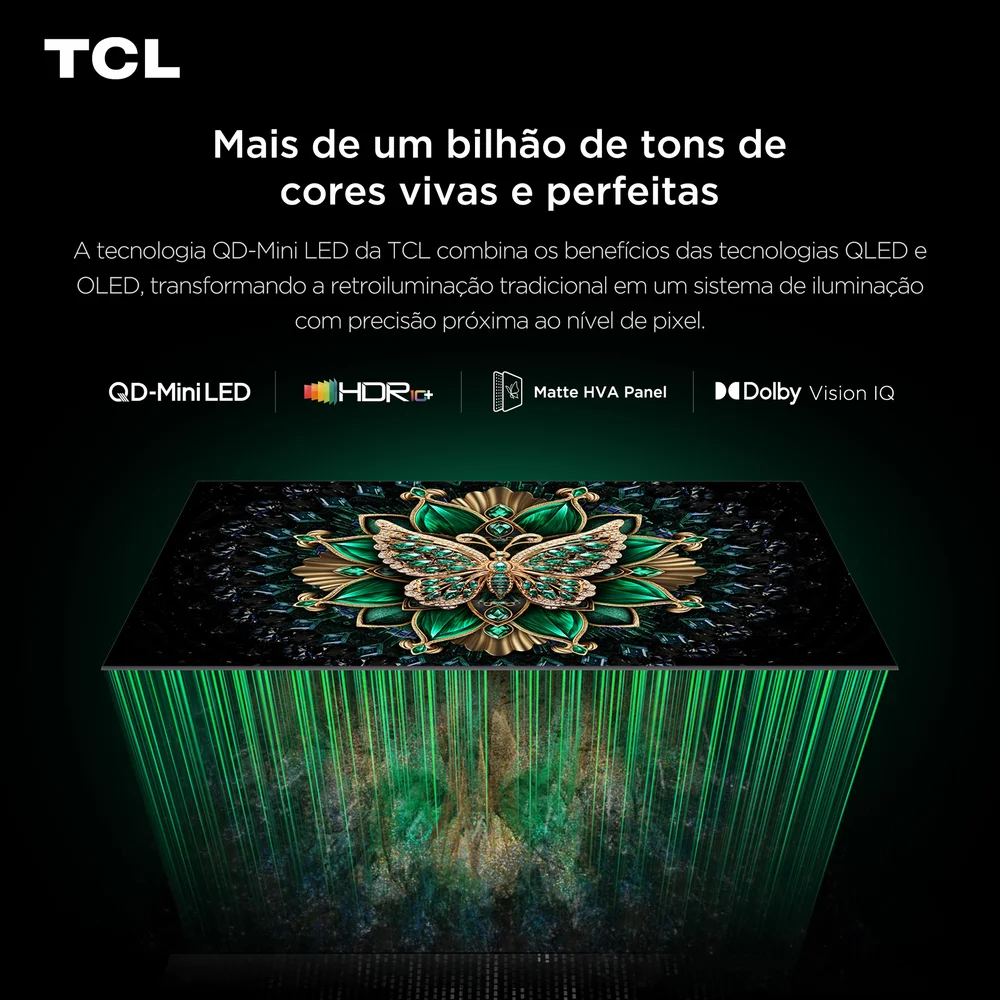 Smart TV TCL 65 Polegadas QLED Mini LED 4K C6K WiFi Bluetooth Google TV 4 HDMI 144Hz HDR10+ 65C6K - view 3