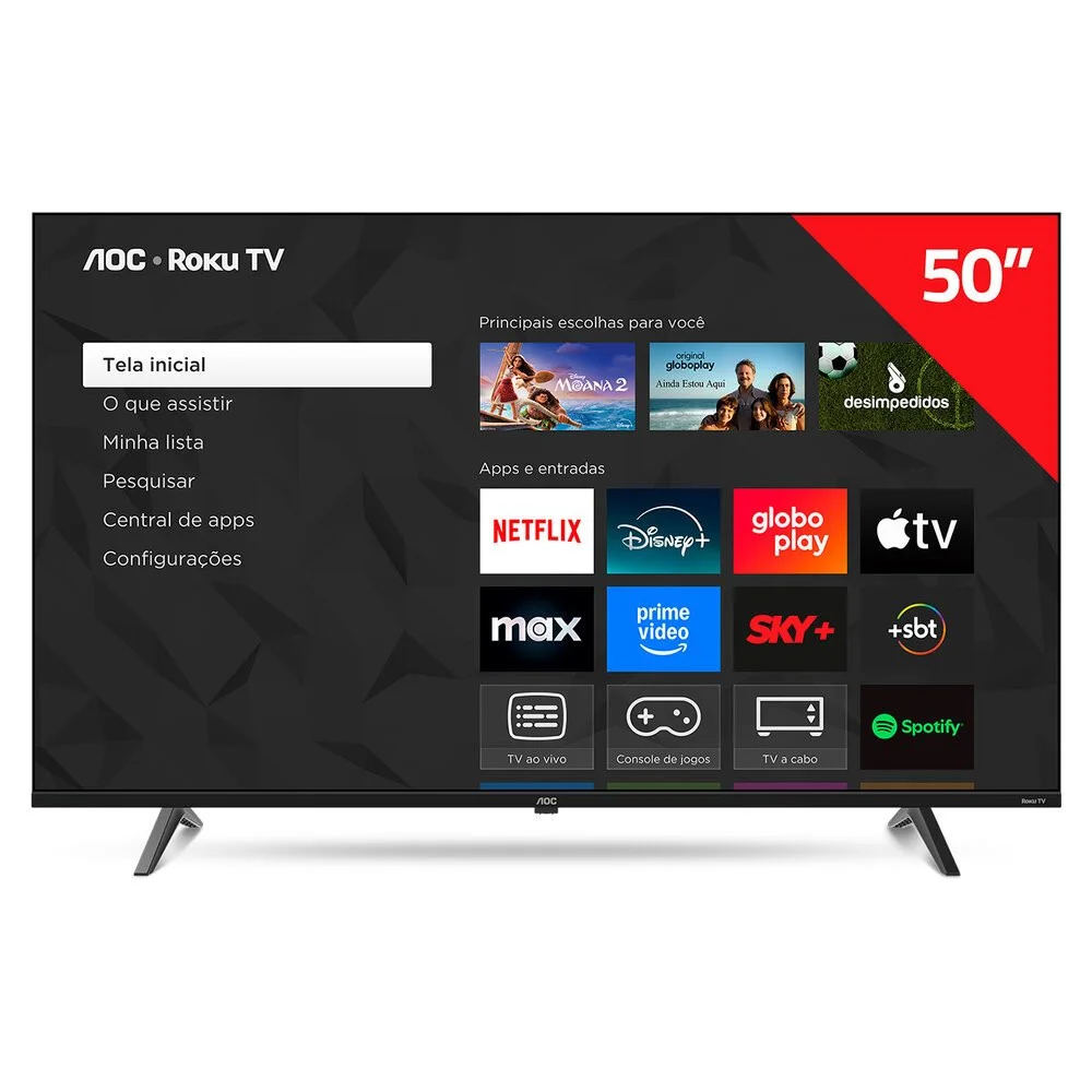 Smart Tv Aoc 50 "", DLED, 4k, Roku Tv - 50u7045/78g - view 4