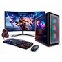 Computador Gamer Intel i9 11ª 32gb Ram, SSD 2TB, RTX 5060 8GB, Monitor 23" Curvo Branco, Gabinete X-frame Cinza