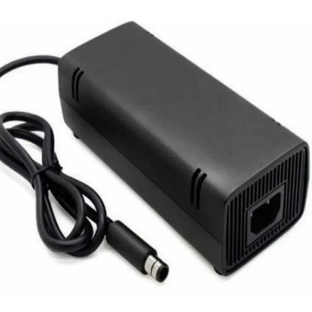 Fonte De Alimentação Ac Bivolt Compatível Com XBOX 360-e Super Slim 1 Pino + Cabo De Energia