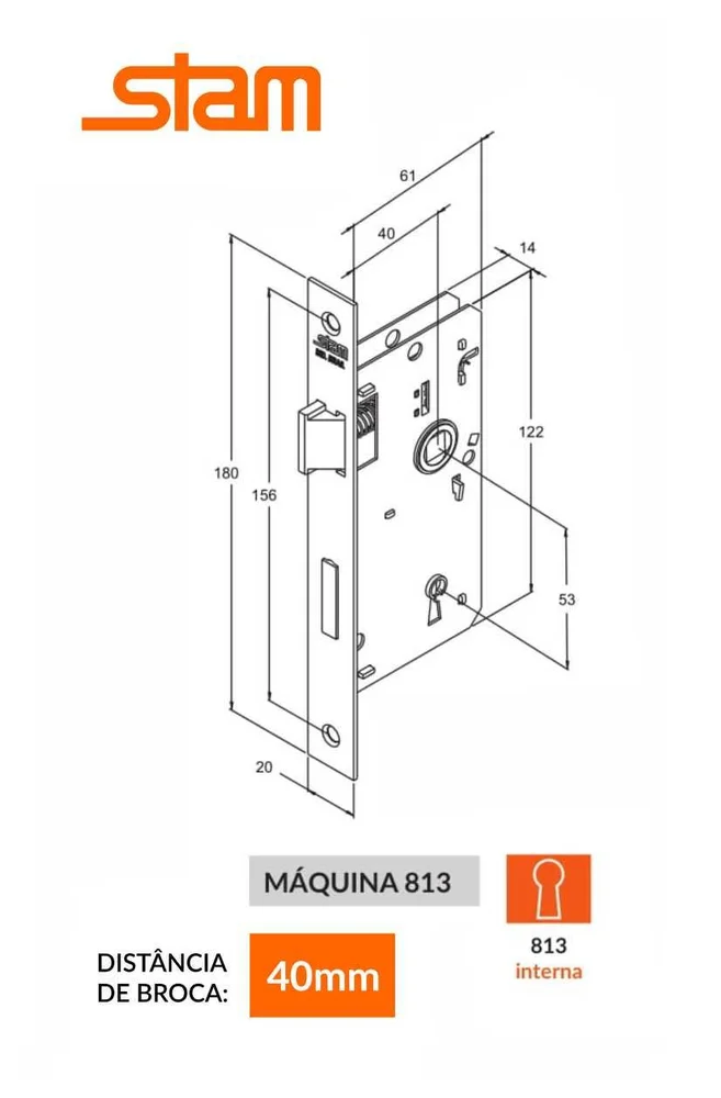 Fechadura Interna Roseta Inox [ 81321 Ri ]  Stam