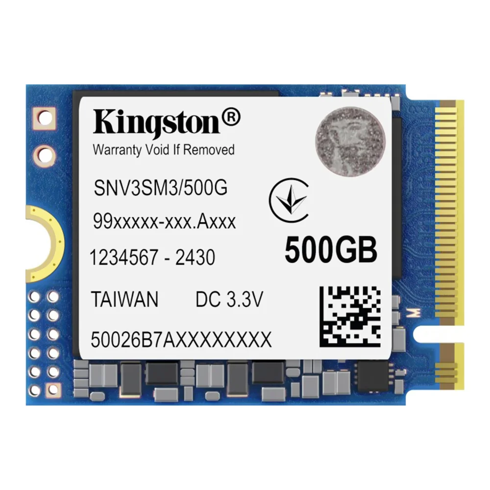 SSD Mini Kingston Nv3, 500gb, M.2 Nvme, 2230, PCie 4.0, Leitura 5000mbs E Gravação 3000mbs, Snv3sm3/ SSD Mini Kingston Nv3, 500gb, M.2 Nvme, 2230, PCie 4.0, Leitura 5000mbs E Gravação 3000mbs, Snv3sm3/