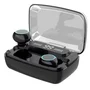 Earphone Bluetooth Preto E Power Bank Portátil Integrado À Prova De Suor