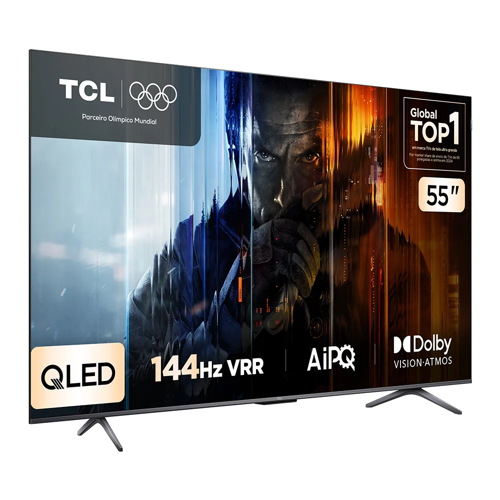 Smart TV TCL 55 Polegadas QLED 4K P8K WiFi Bluetooth Google TV 144Hz HDR10+ Dolby Atmos Vision 55P8K - view 2