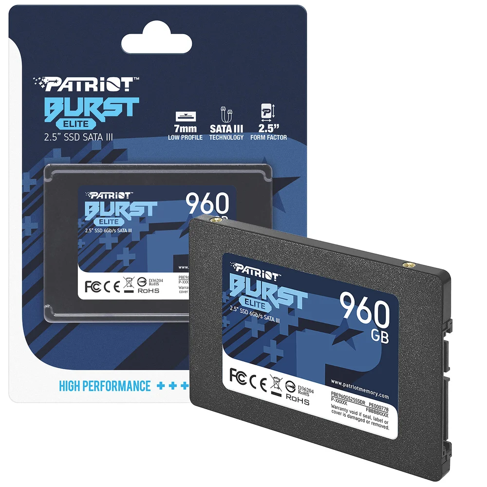 SSD Patriot Burst Elite 960gb, Sata Iii 6gb/s, 2.5" - Pbe960gs25ssdr SSD Patriot Burst Elite 960gb, Sata Iii 6gb/s, 2.5" - Pbe960gs25ssdr