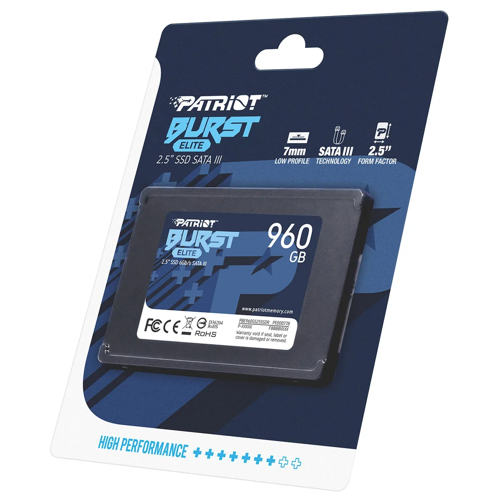 SSD Patriot Burst Elite 960gb, Sata Iii 6gb/s, 2.5" - Pbe960gs25ssdr SSD Patriot Burst Elite 960gb, Sata Iii 6gb/s, 2.5" - Pbe960gs25ssdr