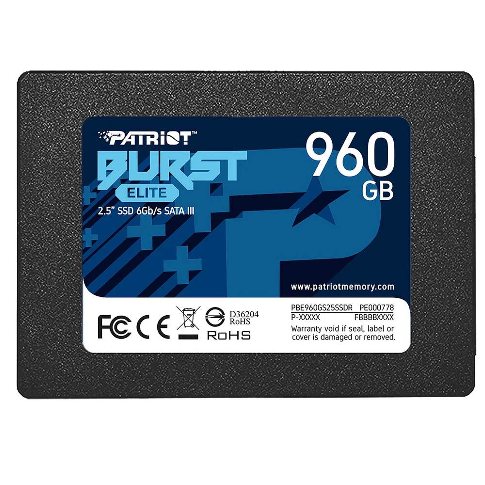 SSD Patriot Burst Elite 960gb, Sata Iii 6gb/s, 2.5" - Pbe960gs25ssdr SSD Patriot Burst Elite 960gb, Sata Iii 6gb/s, 2.5" - Pbe960gs25ssdr