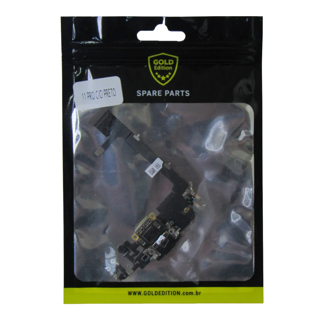 Flex De Carga Conector Dock Gold Para Iphone 11 Pro Com Ci