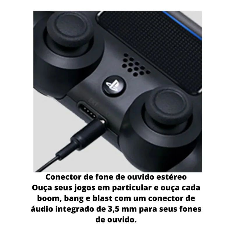 Controle Ps4 Play 4   Preto Dualshock Ps4 Sem Fio Preto