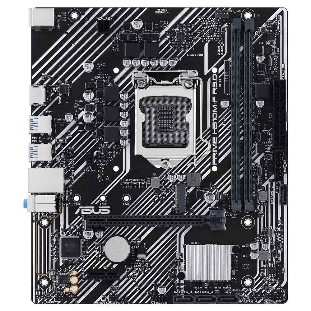 Placa-mãe Asus Prime H510m-f, 64 Gb, Soquete LGA 1200, Matx, Ddr4 Placa-mãe Asus Prime H510m-f, 64 Gb, Soquete LGA 1200, Matx, Ddr4