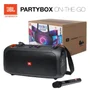 Caixa De Som Jbl Partybox On The Go 100 Watts Rms Com Bluetooth / usb - preta