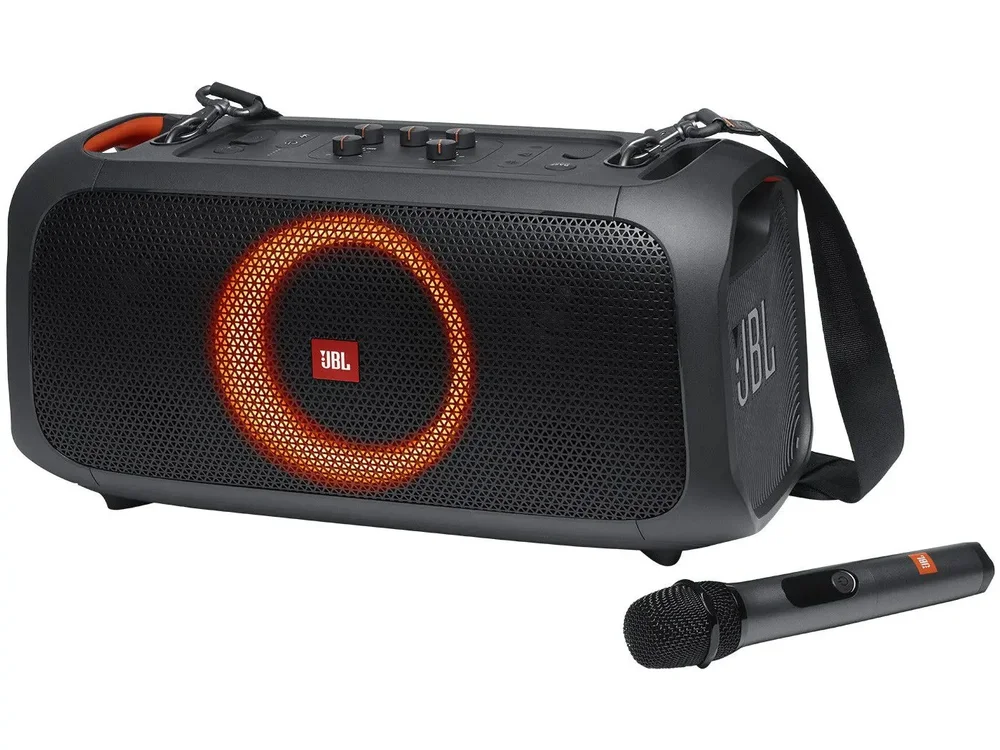 Caixa De Som Jbl Partybox On The Go 100 Watts Rms Com Bluetooth / usb - preta