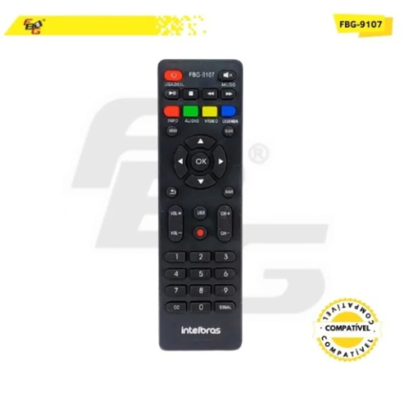 Controle Remoto Recep Compatível C/ Intelbras Modelo Fbg-9107