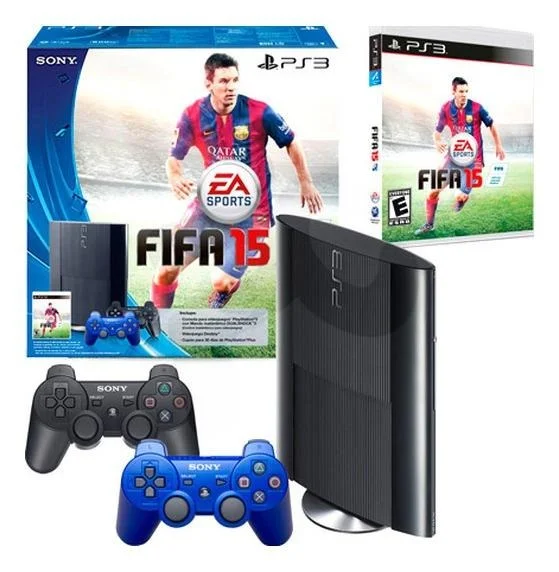 Sony Playstation 3 Super Slim 500gb Fifa 15/extra Dualshock 3 Controller Cor Charcoal Black Sony Playstation 3 Super Slim 500gb Fifa 15/extra Dualshock 3 Controller Cor Charcoal Black