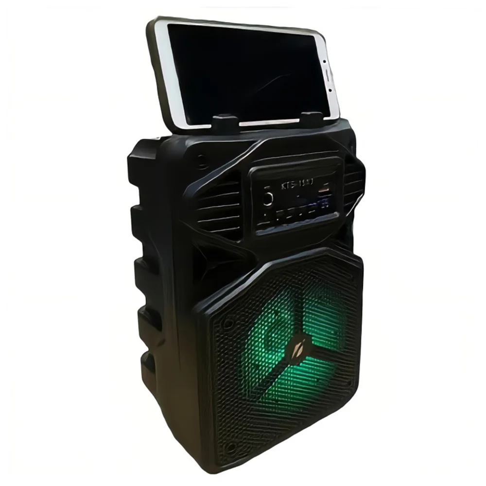 Caixa De Som Bluetooth Canhão Portátil Potente Aux Microfone Entrada Cartão Micro Sd Usb Com Alça Com LED RGB