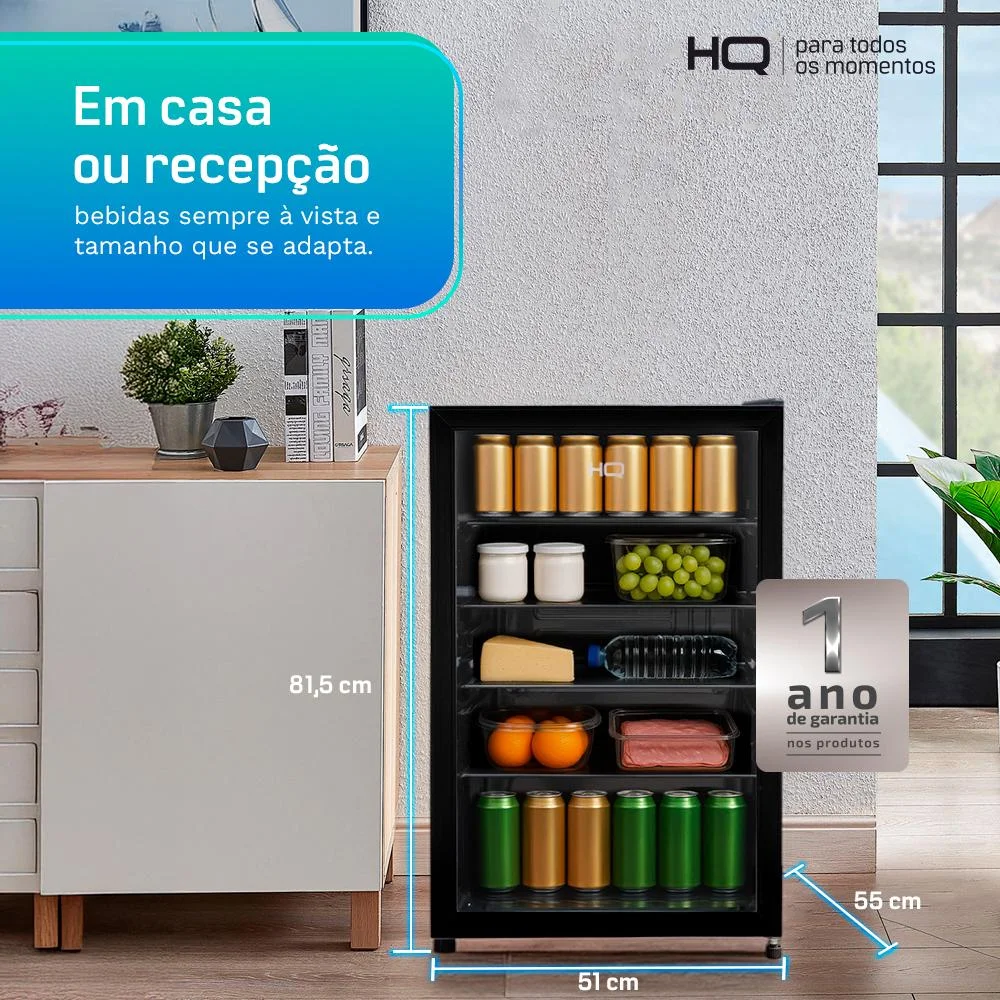 Frigobar Expositor Vertical Hq Vidro Duplo 130 Litros Preto Hq-130fbpvl Frigobar Expositor Vertical Hq Vidro Duplo 130 Litros Preto Hq-130fbpvl