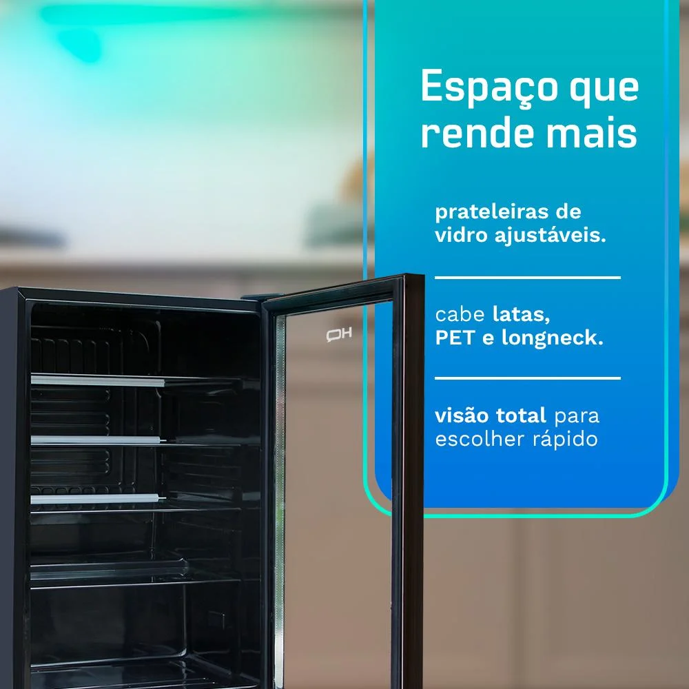 Frigobar Expositor Vertical Hq Vidro Duplo 130 Litros Preto Hq-130fbpvl Frigobar Expositor Vertical Hq Vidro Duplo 130 Litros Preto Hq-130fbpvl