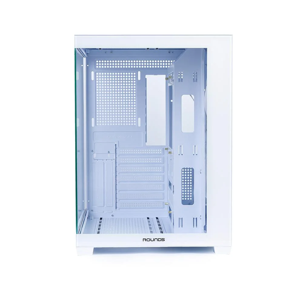 Gabinete Gamer Round5 Genos White (atx / Aquario / Frontal Vidro / Sem Fan) Gabinete Gamer Round5 Genos White (atx / Aquario / Frontal Vidro / Sem Fan)