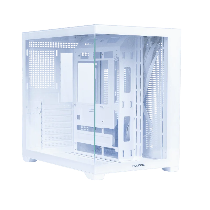 Gabinete Gamer Round5 Genos White (atx / Aquario / Frontal Vidro / Sem Fan) Gabinete Gamer Round5 Genos White (atx / Aquario / Frontal Vidro / Sem Fan)