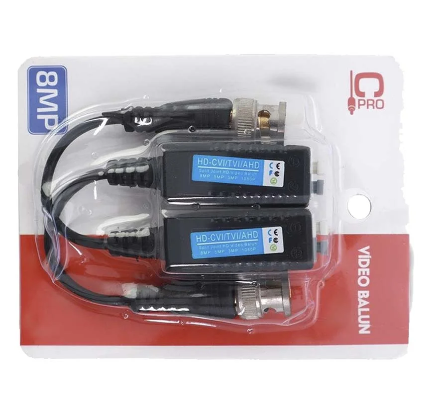Par Video Balun Para Camera Cftv Passivo Hd Hibrido 8mp Par Video Balun Para Camera Cftv Passivo Hd Hibrido 8mp