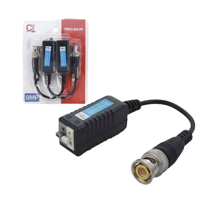 Par Video Balun Para Camera Cftv Passivo Hd Hibrido 8mp Par Video Balun Para Camera Cftv Passivo Hd Hibrido 8mp