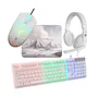 Kit Branco Teclado Mouse Mouse Pad Headset Gamer - Evolut