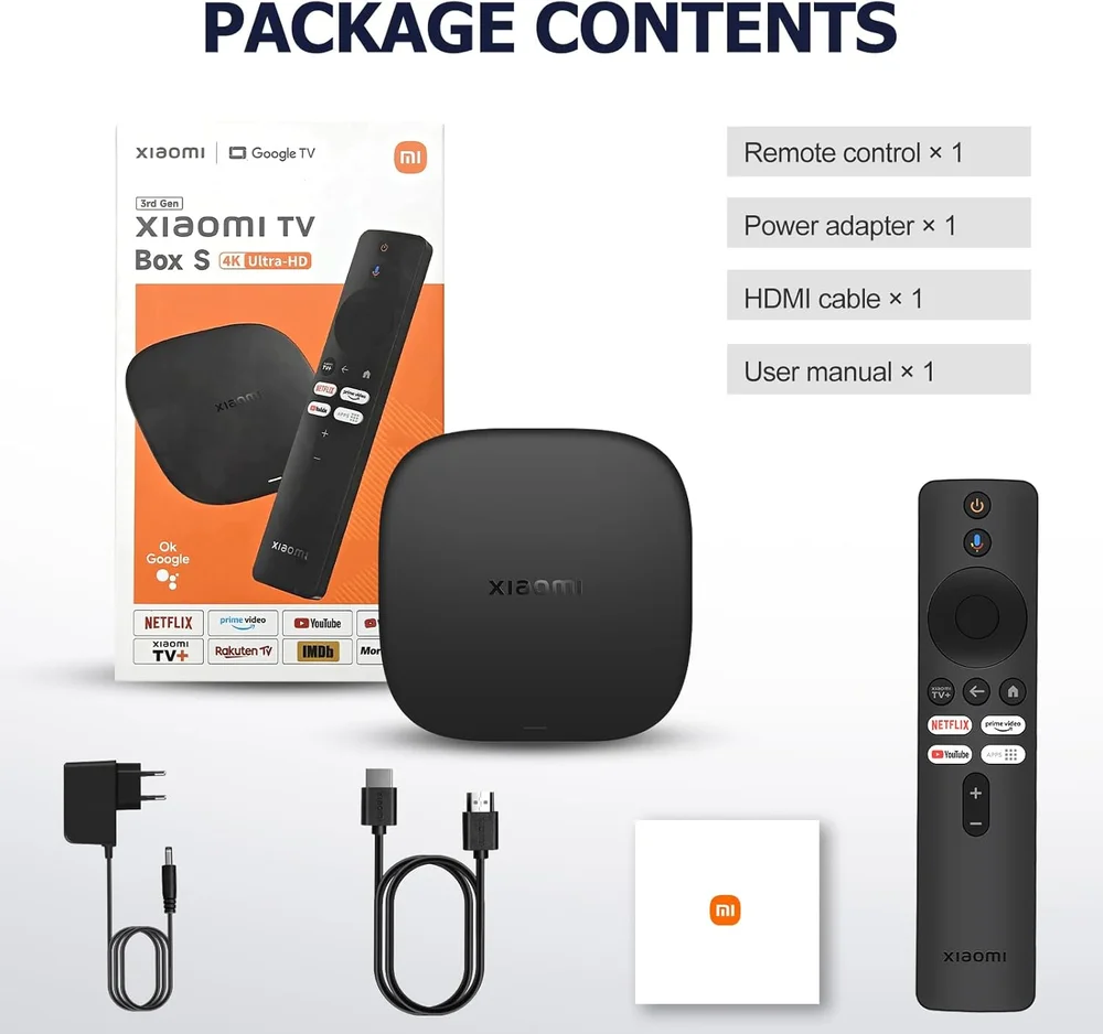 Xiaomi Tv Box S 4k Ultra Hd (3ª Geração) Mdz-32-aa 2gb, Ram 32gb, Memória, Wi-fi 6, Dolby Vision/atmos, Hdr10+, Dts-x, Preto
