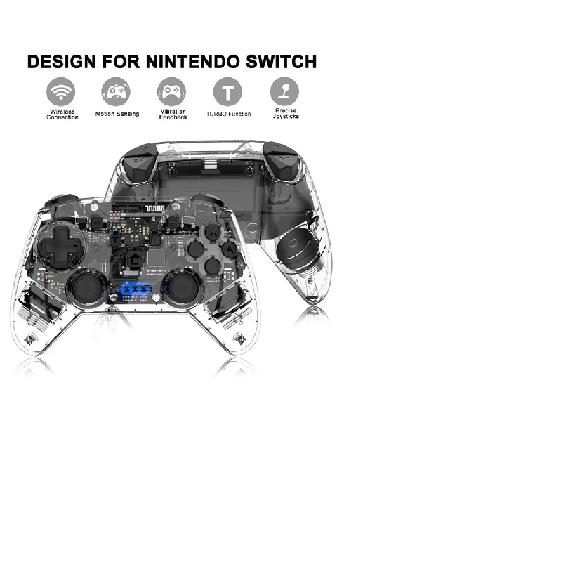 Controle Joystick Sem Fio Para N Switch PC Game Pad LED RGB
