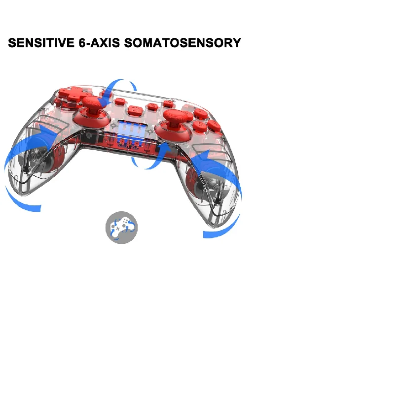 Controle Joystick Sem Fio Para N Switch PC Game Pad LED RGB