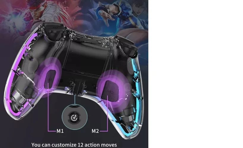 Controle Joystick Sem Fio Para N Switch PC Game Pad LED RGB