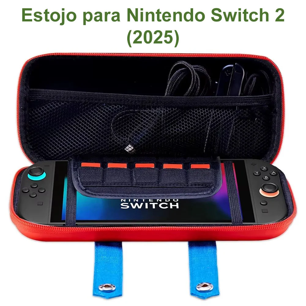 Bolsa Case Nintendo Switch 2 Mario + Película Vidro + 4 Grip Bolsa Case Nintendo Switch 2 Mario + Película Vidro + 4 Grip