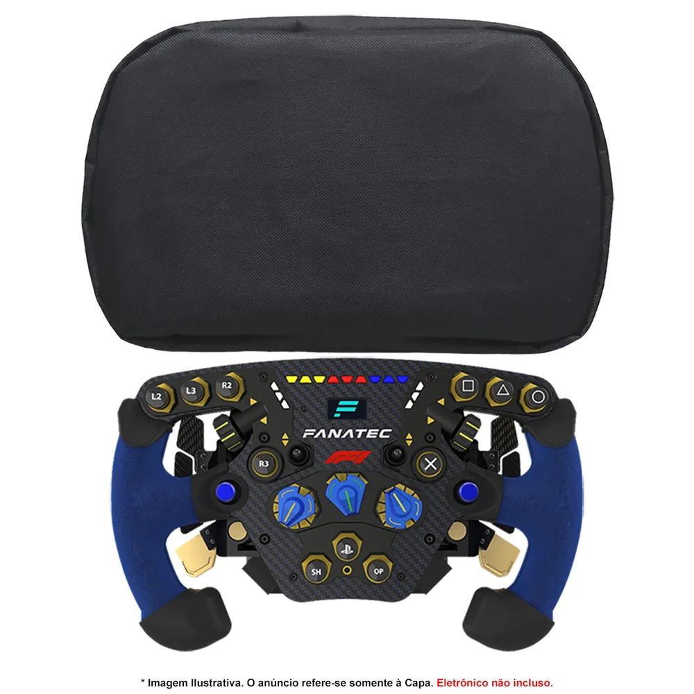 Capa Protetora Qualicapas P/ Add-On / Volante F1 Retangular Logitech Thrustmaster Fanatec Moza Racing Simulador Até 28cm De Diâmetro Capa Protetora Qualicapas P/ Add-On / Volante F1 Retangular Logitech Thrustmaster Fanatec Moza Racing Simulador Até 28cm De Diâmetro