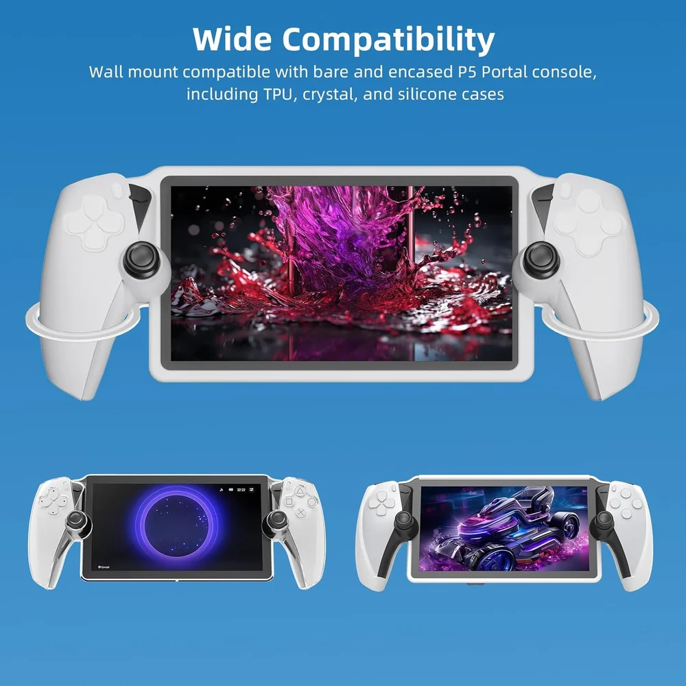 Suporte De Parede Em Aço Para Playstation Portal Branco Suporte De Parede Em Aço Para Playstation Portal Branco