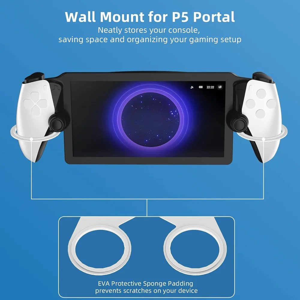 Suporte De Parede Em Aço Para Playstation Portal Branco Suporte De Parede Em Aço Para Playstation Portal Branco