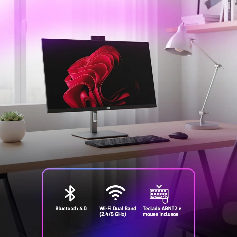 "Computador All In One 24"", Intel Core i5 11400 11ª Geração, 16gb Ddr4, SSD 1TB, WINDOWS 11  , Webcam, Wifi, Bluetooth, Hq Silver Aihqp-014" em Campinas - foto 3
