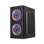 Gabinete Gamer Hive Bg-057 Preto Bluecase - S/fonte / 2x Fan Rainbow / Vidro / Usb 3.0 / Micro-atx / Mini-itx