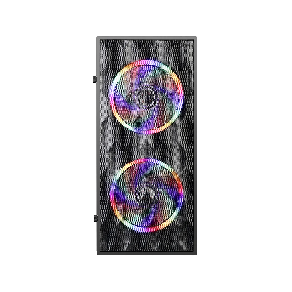 Gabinete Gamer Hive Bg-057 Preto Bluecase - S/fonte / 2x Fan Rainbow / Vidro / Usb 3.0 / Micro-atx / Mini-itx
