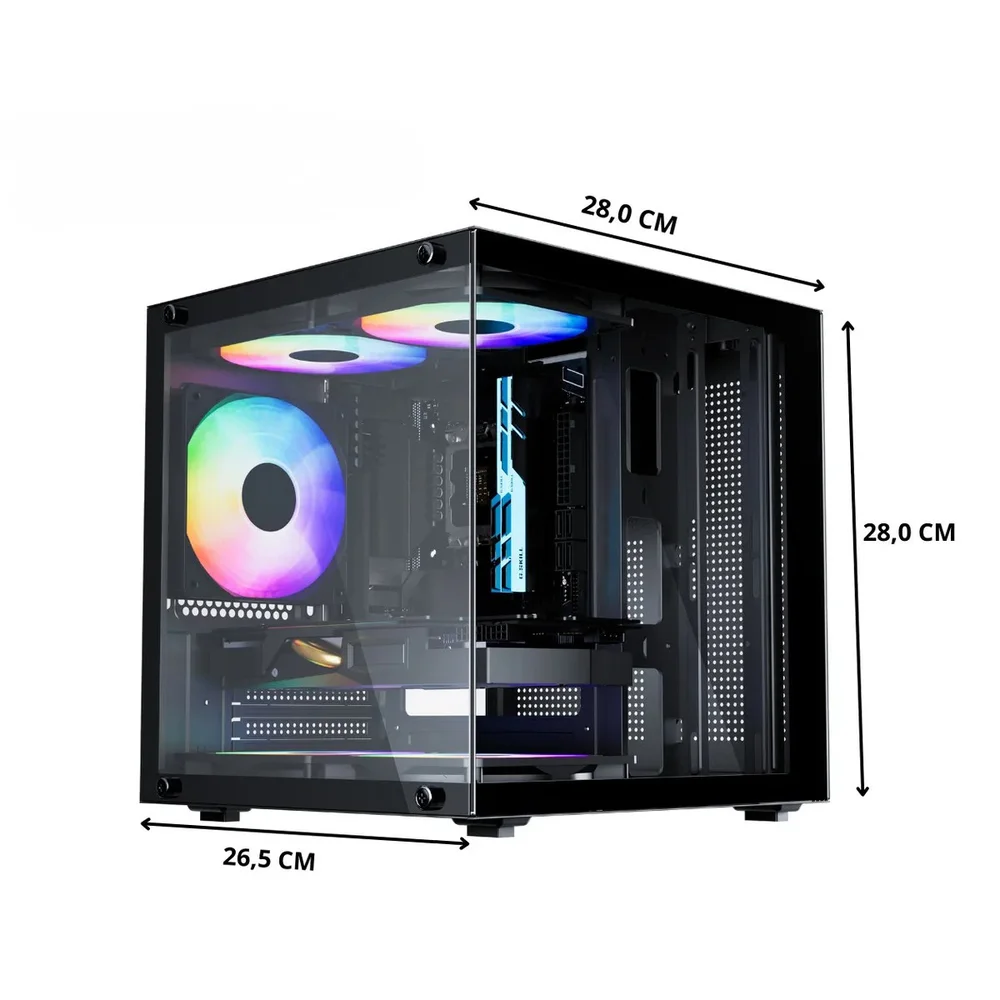 Gabinete Gamer Aquário Life Pro Bg-066 C/ 5 Cooler Fans Preto Gabinete Gamer Aquário Life Pro Bg-066 C/ 5 Cooler Fans Preto