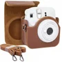 Bolsa Case de Couro Sintético para Câmera Instax Mini 12 e 11 – Estojo Proteção Elegante e Compacto, Acessório Ideal para Armazenamento Seguro