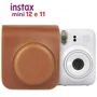 Bolsa Case de Couro Sintético para Câmera Instax Mini 12 e 11 – Estojo Proteção Elegante e Compacto, Acessório Ideal para Armazenamento Seguro
