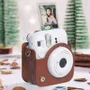 Bolsa Case de Couro Sintético para Câmera Instax Mini 12 e 11 – Estojo Proteção Elegante e Compacto, Acessório Ideal para Armazenamento Seguro