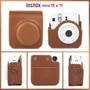 Bolsa Case de Couro Sintético para Câmera Instax Mini 12 e 11 – Estojo Proteção Elegante e Compacto, Acessório Ideal para Armazenamento Seguro