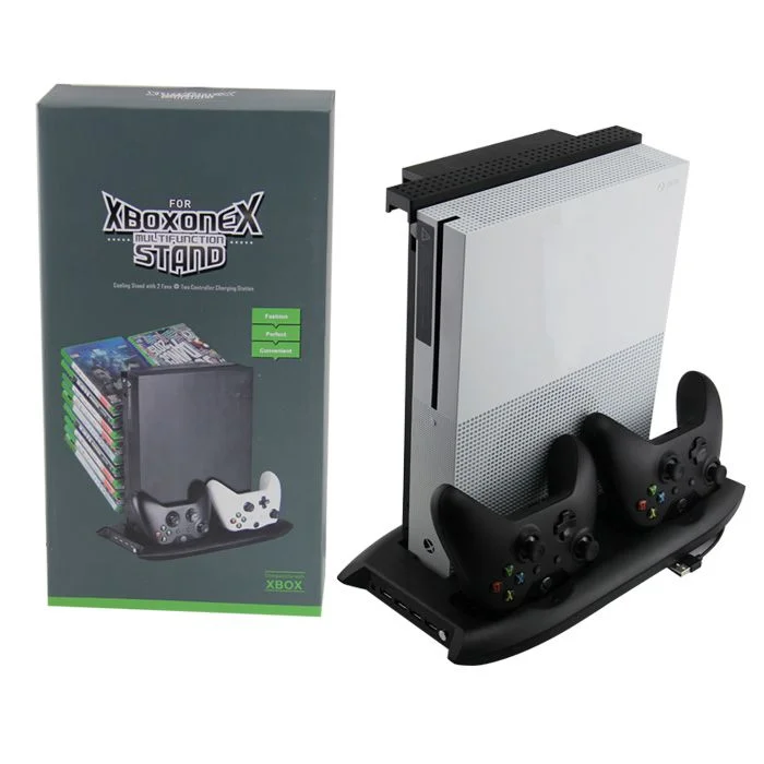 Base Vertical XBOX One X Cooler Carregador Hub Suporte Jogos Base Vertical XBOX One X Cooler Carregador Hub Suporte Jogos