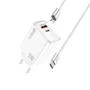 Carregador De 33w Fluxion C. Com Entrada Usb E Tipo C Compat. Com Cabo Type-c X Lightning Cor Branco